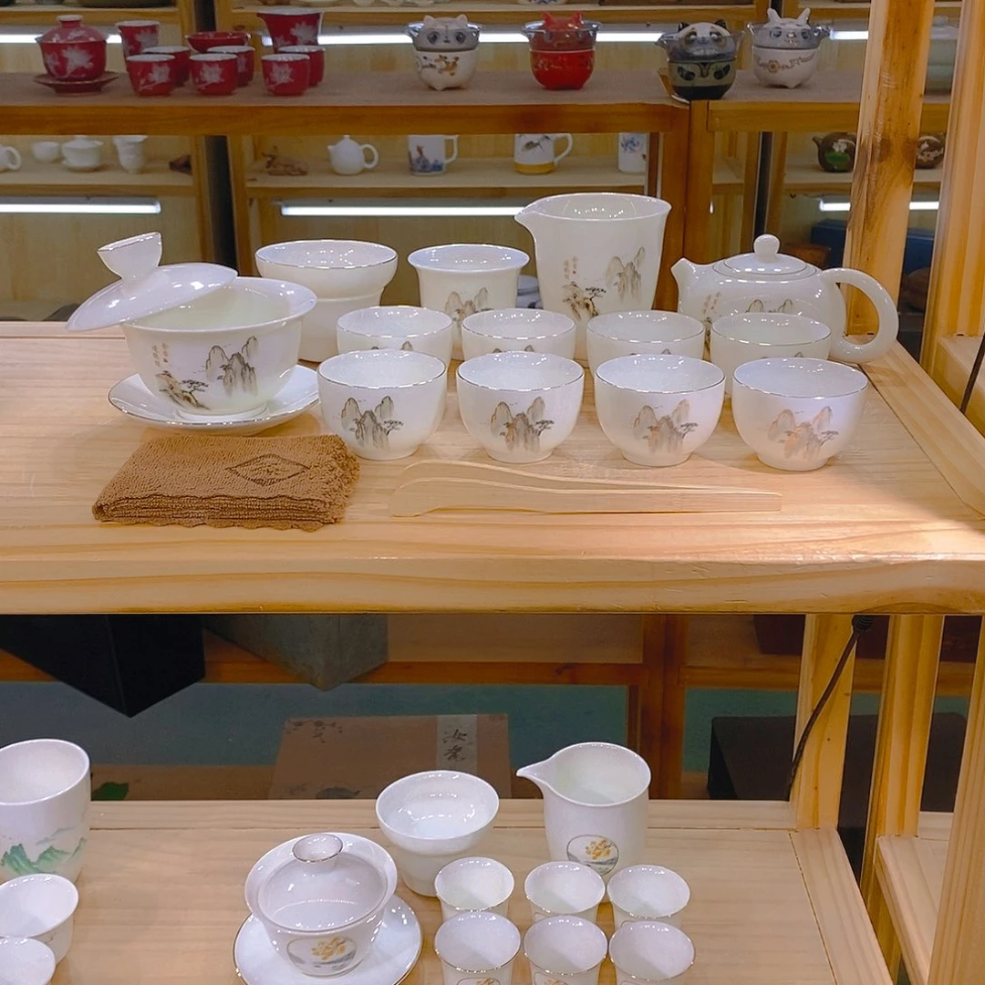 【不止】羊脂玉瓷茶具套装