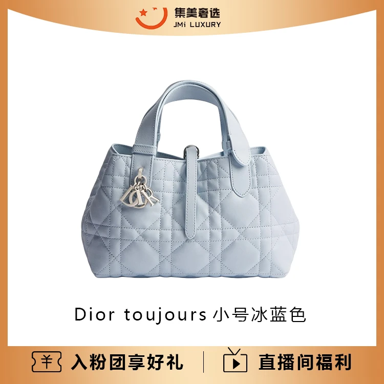 未使用 DIOR/迪奥 Dior toujours小号冰蓝色手提包/AM7621代卖