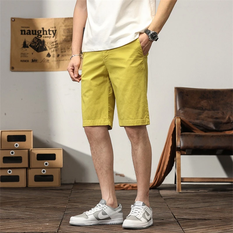 夏季薄款休闲5分裤男士短裤宽松弹力直筒百搭马裤运动修身中裤潮