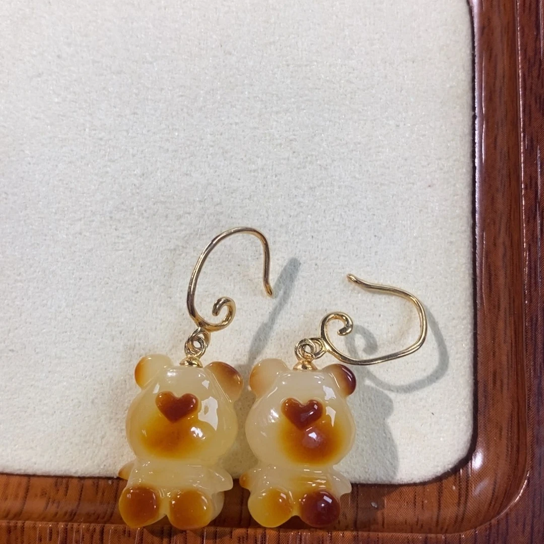 裸石蜜蜡未镶嵌耳坠