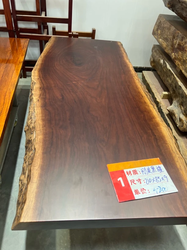 刚果黑檀大板桌  官帽椅×1 圈椅×4 入户