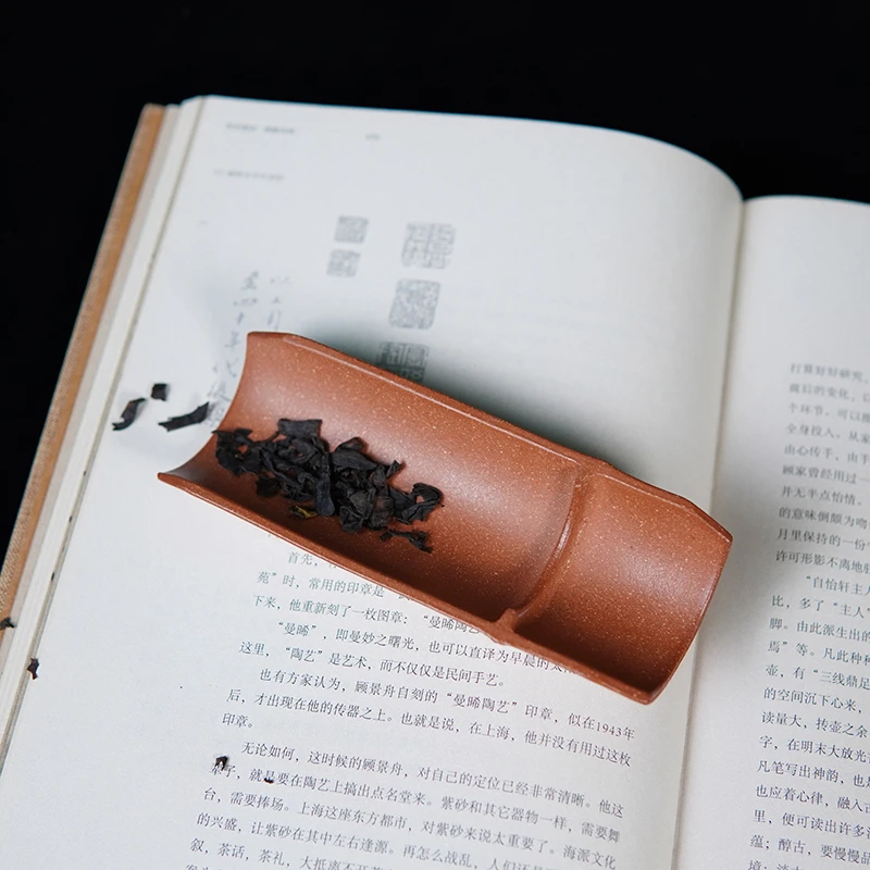 【陶公粟】原矿红朱段竹节茶则手制茶匙家用茶则