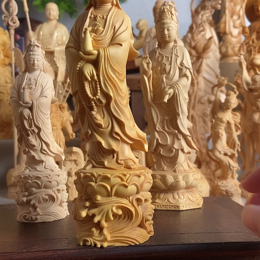 过***人黄杨木小叶黄杨木雕观音21