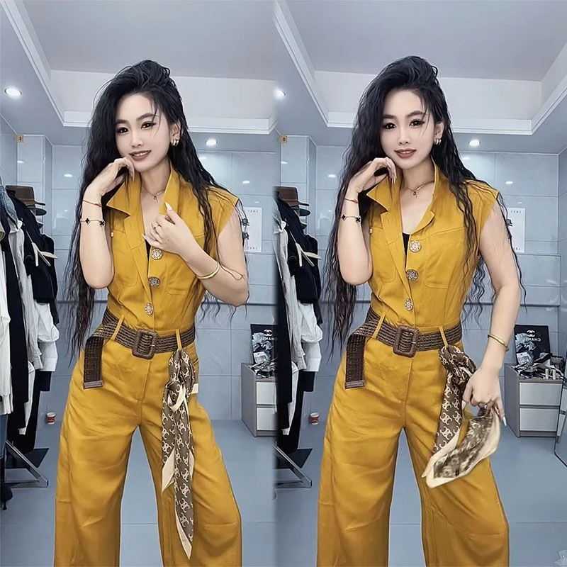 欧货简约港风女高端连体2025夏季运动套装女款2025新款爆款洋气