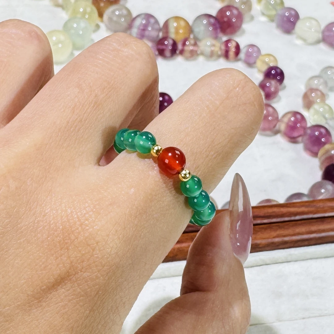 红玛瑙 绿玛瑙 戒指