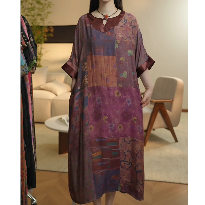 7906新款夏季优雅减龄宽松显瘦大气连衣裙QZ