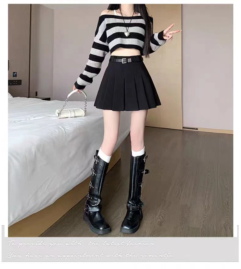欧瑞塔【送皮带】百褶裙西装短裙女2025春季冬新款学院风百搭
