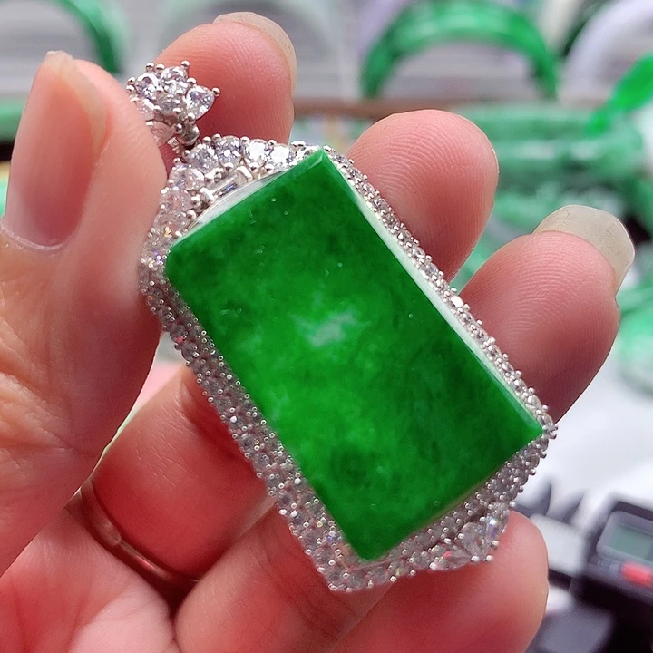 颈饰银S925镶嵌翡翠翡翠