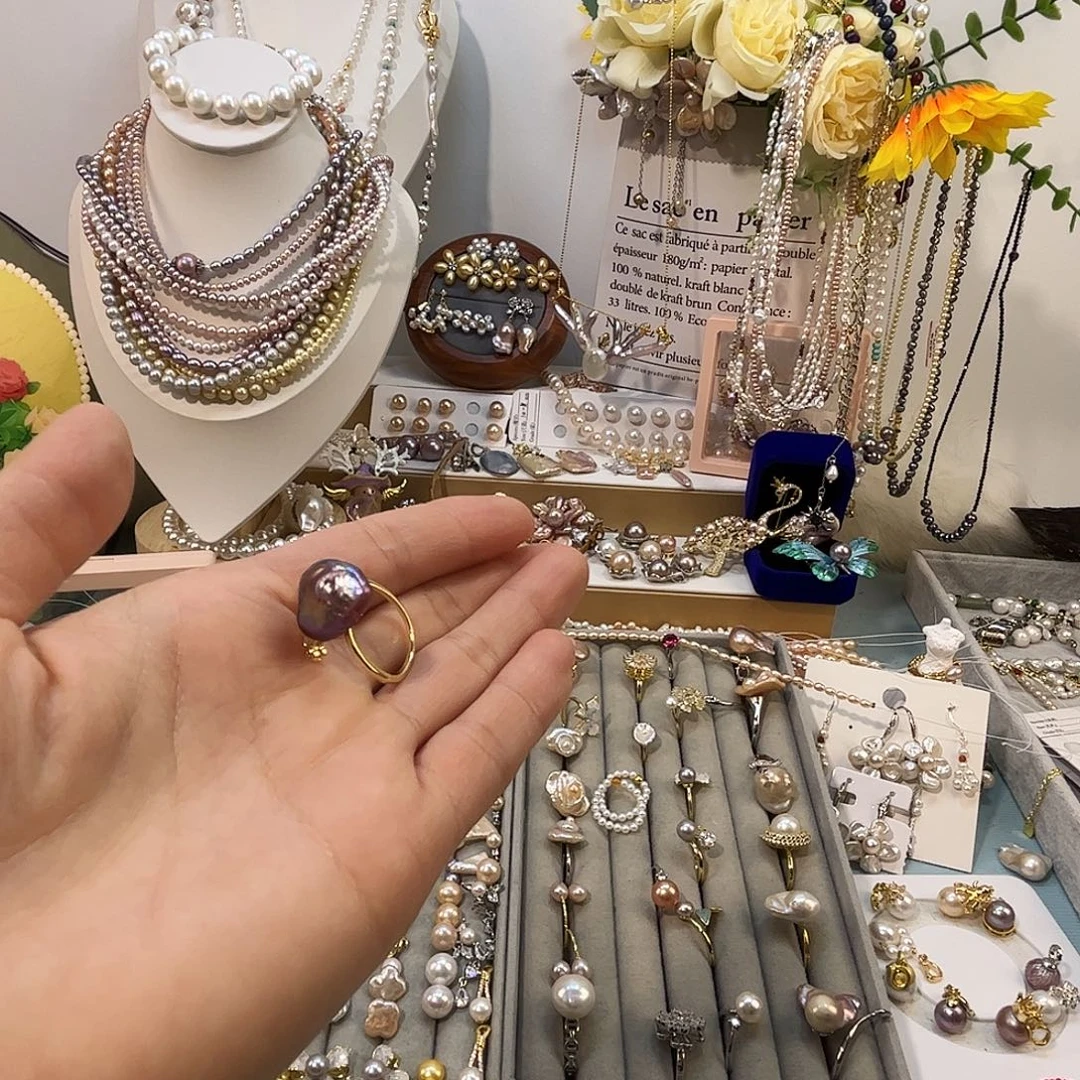 淡水珍珠颈饰银S925镶嵌