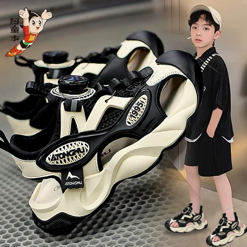 ABCJINDE包头凉鞋男童夏季新款儿童旋转扣软底防滑沙滩凉拖男孩潮