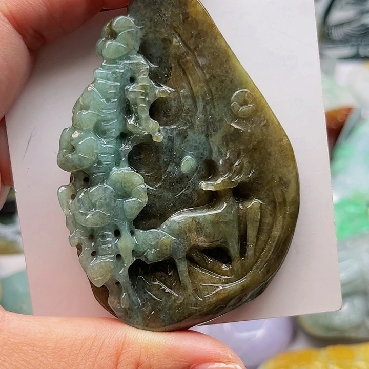 翡翠未镶嵌吊坠(不含链)挂件