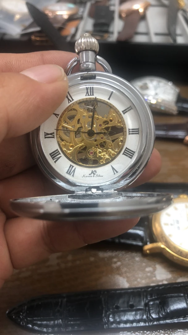 复古机械怀表双开盖可放照片适合情人节礼物收藏
