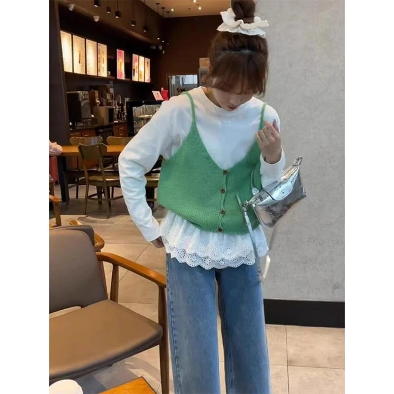 韩系2025年春秋季新款时尚吊带背心女装上衣小众纯色休闲风设计感