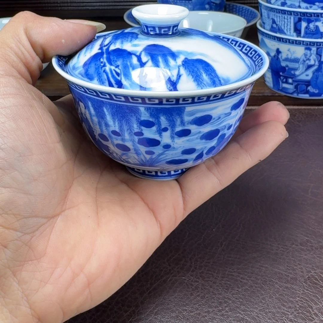 阿***丶瓷片当代景德镇陶瓷手绘茶具