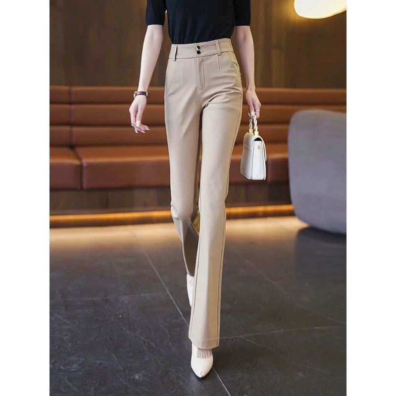 喇叭裤子2025春秋微喇裤小个子高腰修身女士显瘦夏季西装新款休闲