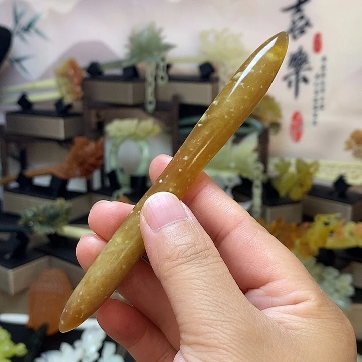 蛇纹石玉合金发饰