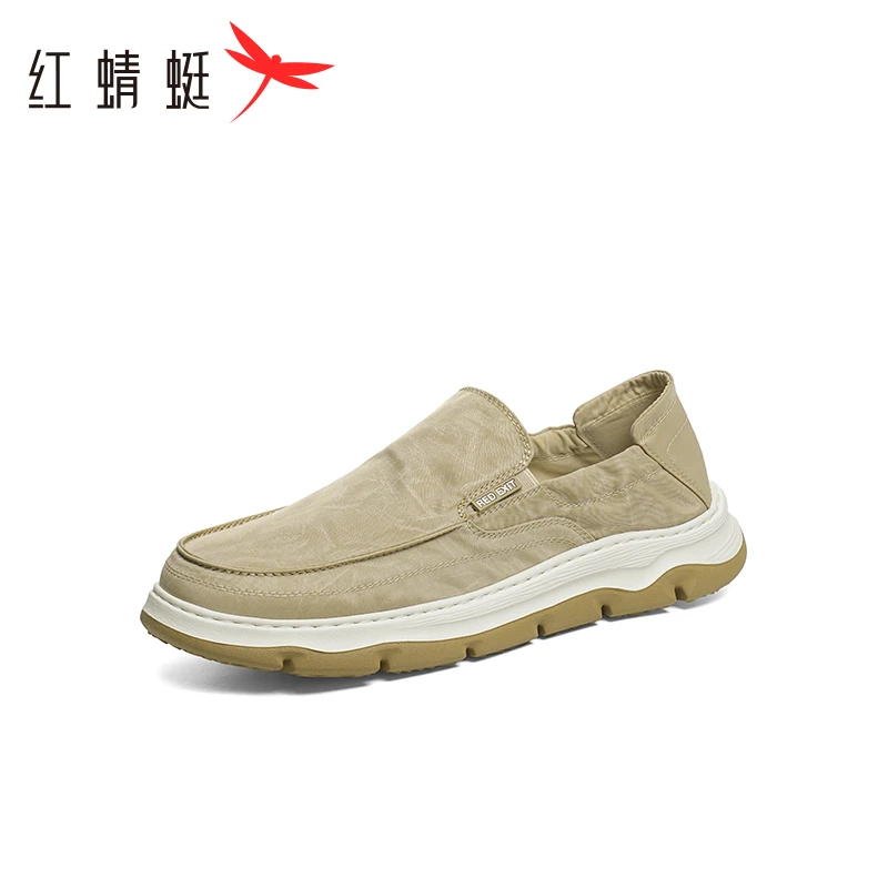 红蜻蜓布鞋2025春季新款男鞋一脚蹬懒人外穿健步鞋休闲轻便厚底鞋
