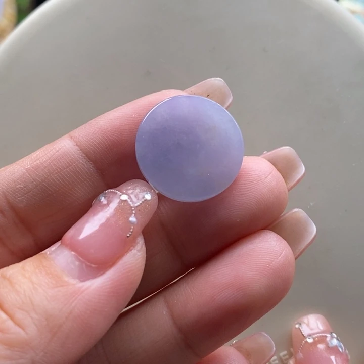 翡翠吊坠(不含链)未镶嵌翡翠冰紫圆牌