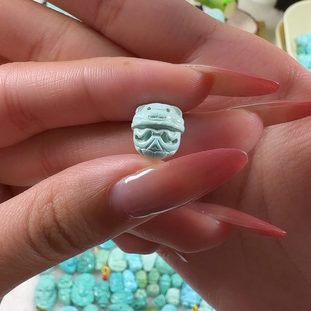 绿松石足铂镶嵌吊坠(不含链)阿呆