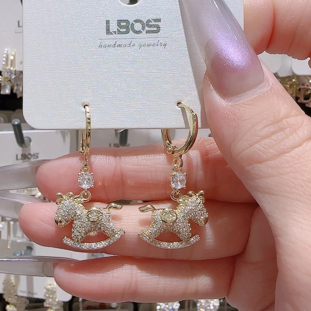 锆石铜合金925银耳环