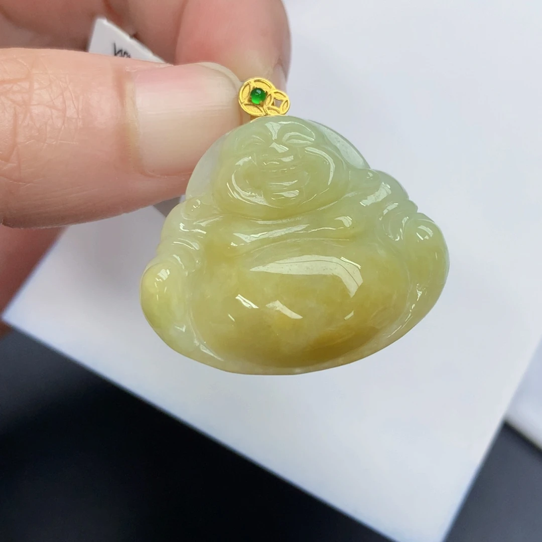 颈饰18K金镶嵌翡翠