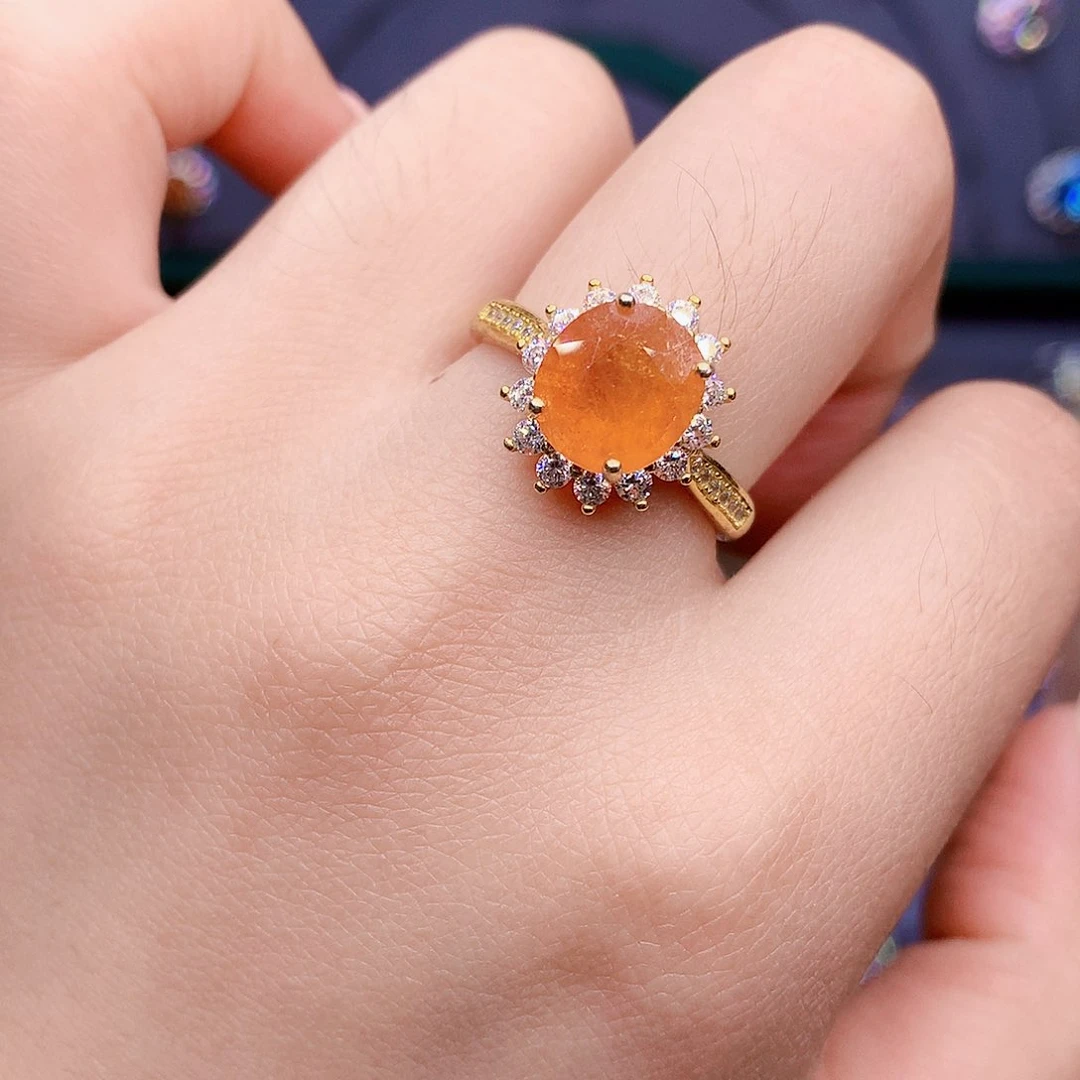 石榴石戒指银S925镶嵌