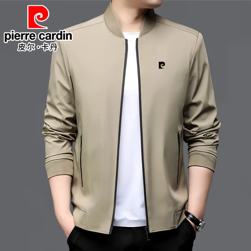 皮尔卡丹新款韩版棒球领春秋季休闲百搭男中青年薄款商务夹克外套