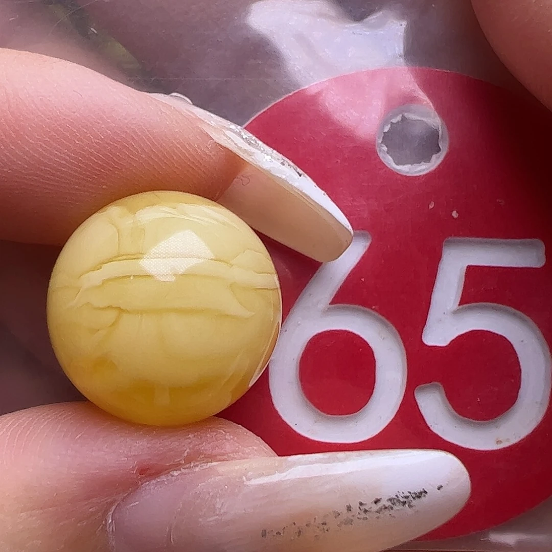 未镶嵌蜜蜡裸石微花粉14.6mm圆珠