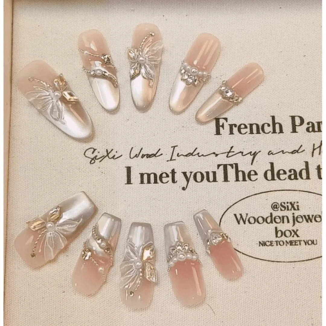 【比翼双飞】新款穿戴甲手工纯欲高级感轻奢美甲重复可拆卸甲片