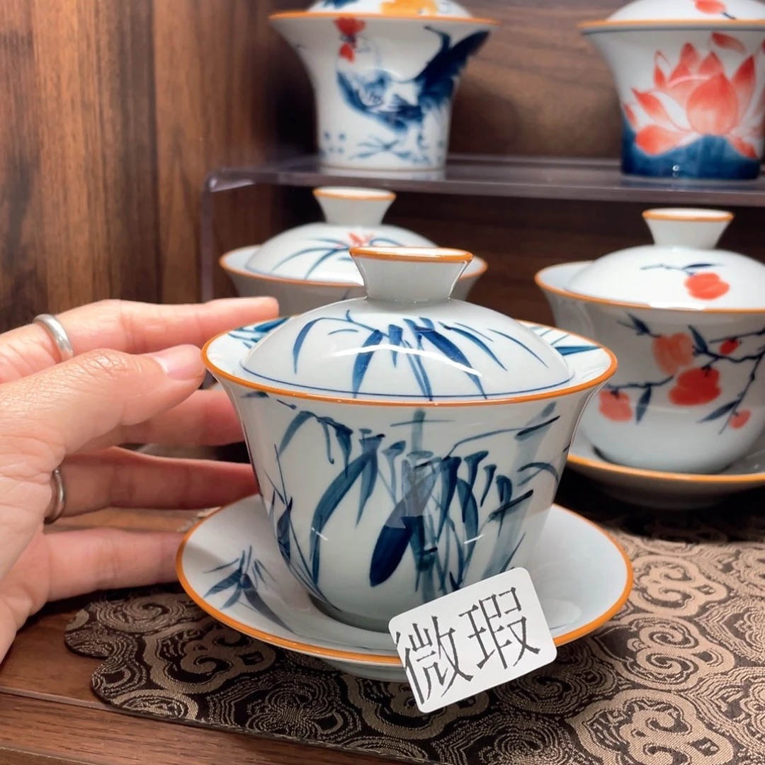 微瑕釉下彩纯手绘