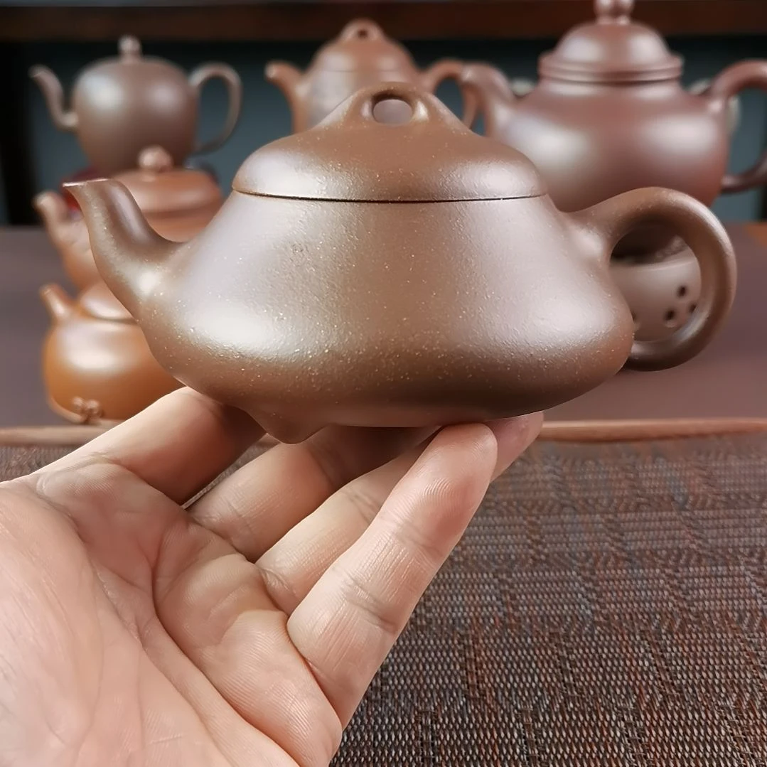紫砂茶壶深井紫泥汉棠石瓢300CC徐敏