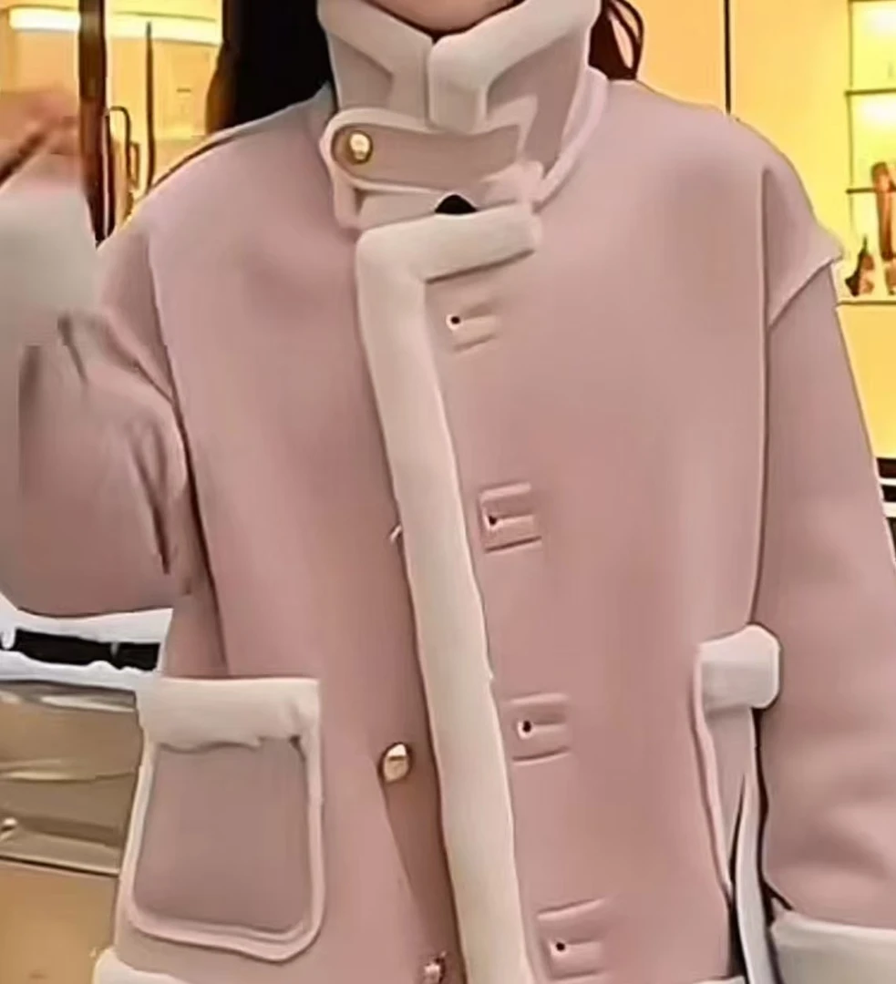 时尚大码外套女（7008）保暖加厚皮毛一体秋冬时尚韩版女装