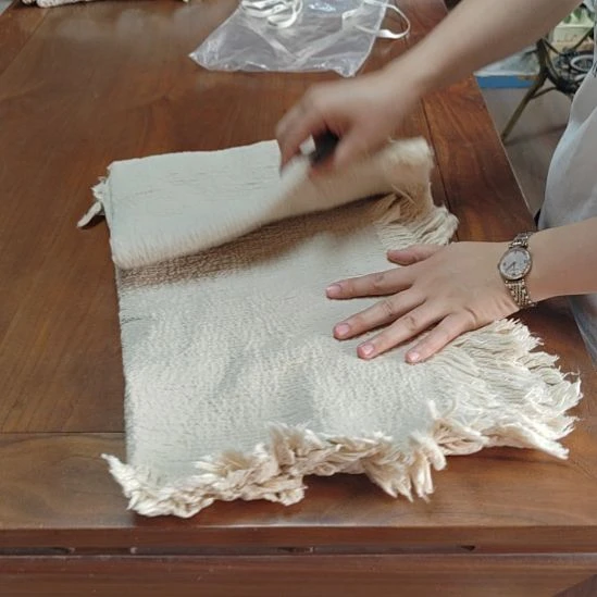 毛绒亚麻棉莱赛尔纤维蚕丝化纤060-枕巾一对