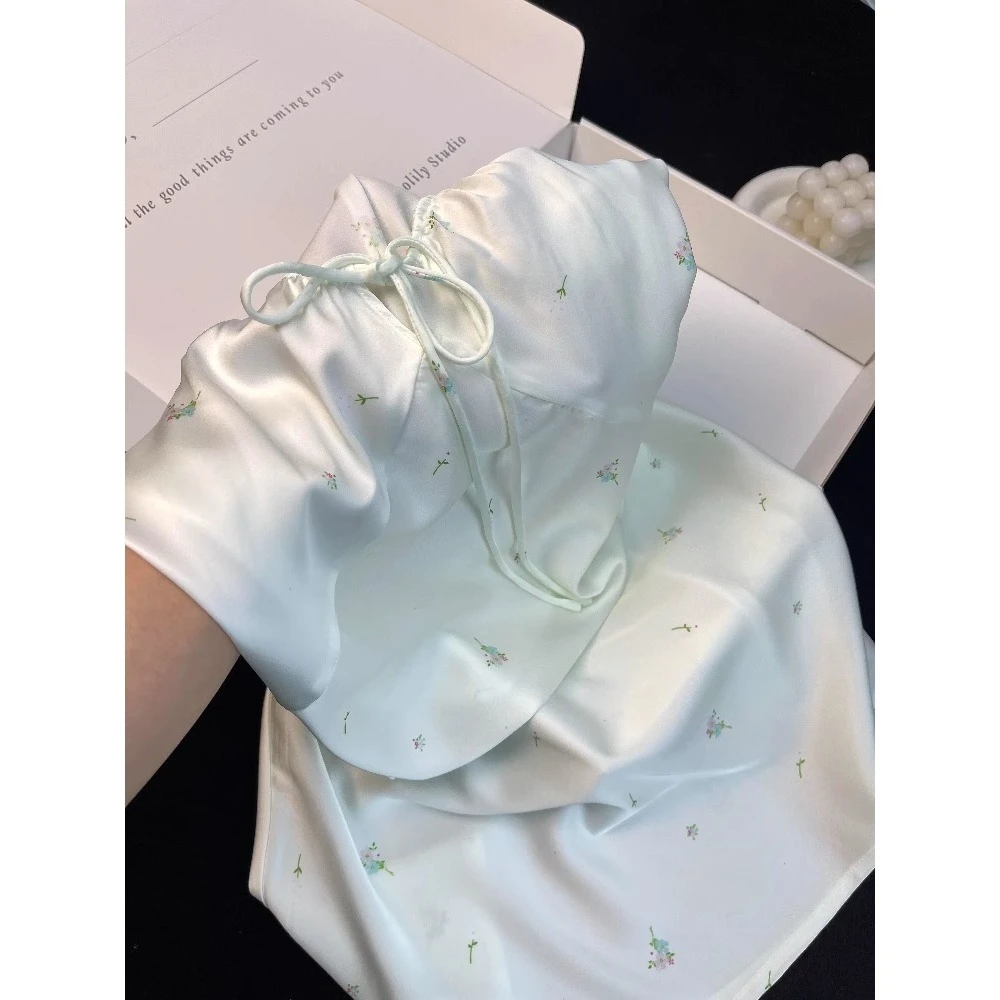 法式纯欲高级感舒适冰丝睡裙女款2025新款清凉裸感宽松睡衣家居服