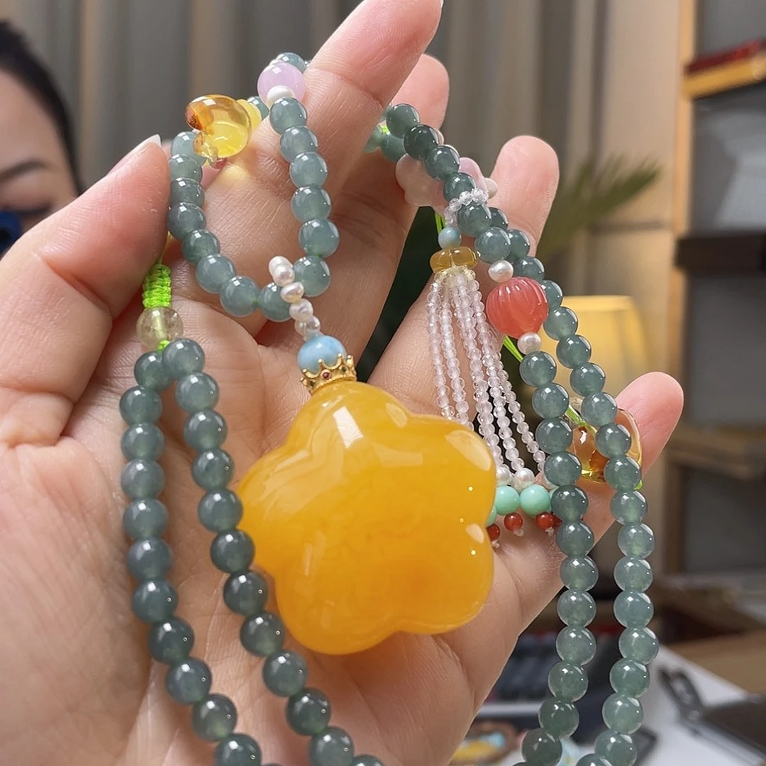 琥珀裸石未镶嵌蜜蜡吊坠