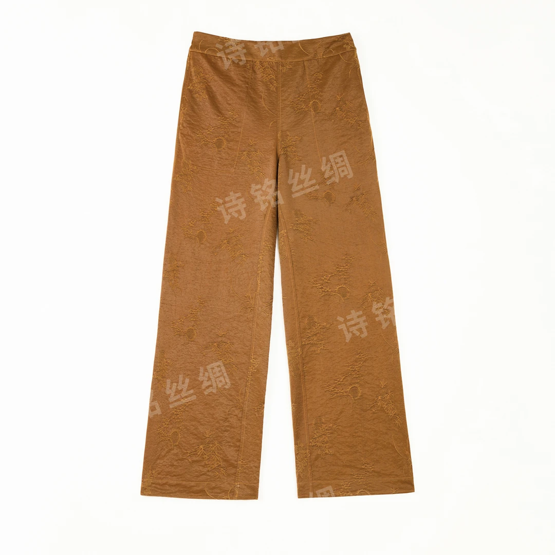 双面穿直筒裤桑蚕丝油丝香云纱双面穿时尚百搭休闲直筒裤8273