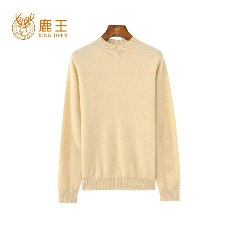 鹿王25春新款女半高领100山羊绒纯色休闲百搭针织套衫 CP623