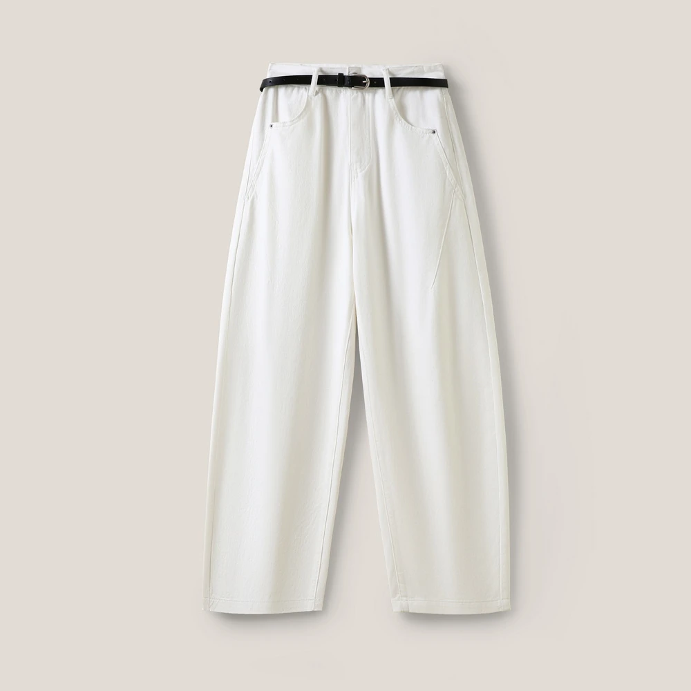 长裤女士白色通勤款直筒裤ss26082