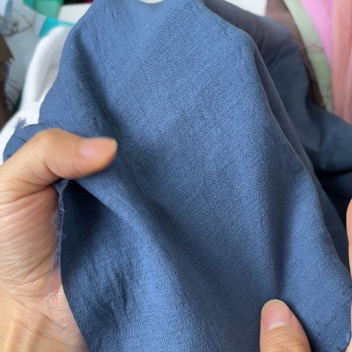 天丝（莱赛尔纤维）深蓝色苎麻2米