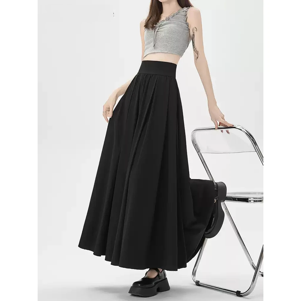 高腰半身裙显瘦高腰小个子伞裙小众气质A字显瘦百褶裙大摆裙