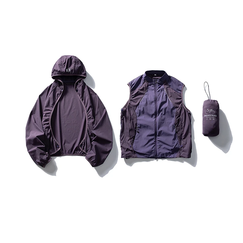 多形态可拆卸户外风马甲衬衫可收纳情侣钓鱼户外休闲防风LKB6105
