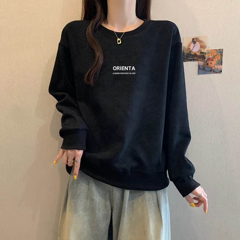 美式复古扎染卫衣女2025年新款春秋冬宽松慵懒风套头圆领上衣外套