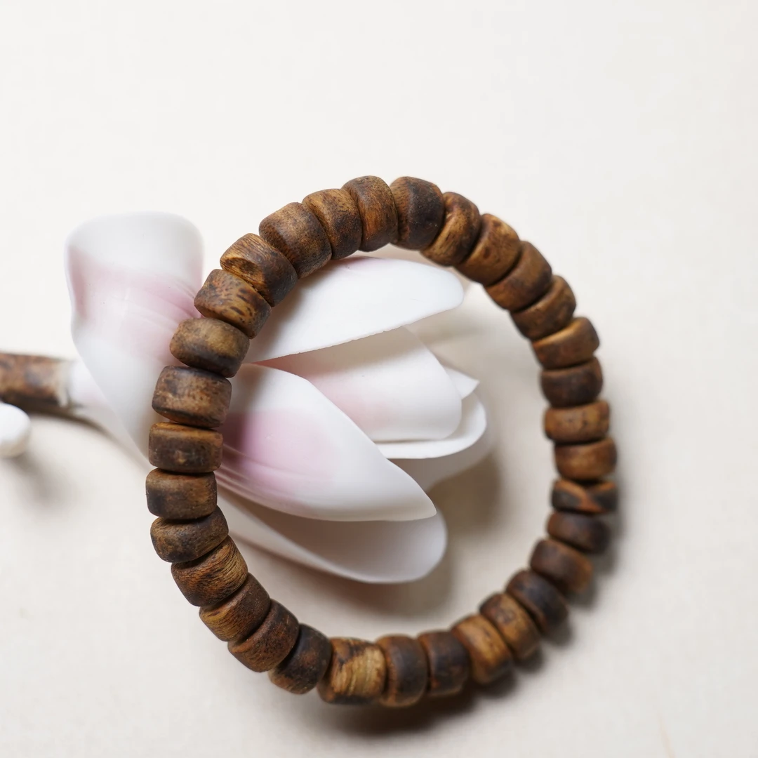 沉香cx145 9mm药片珠单圈手串