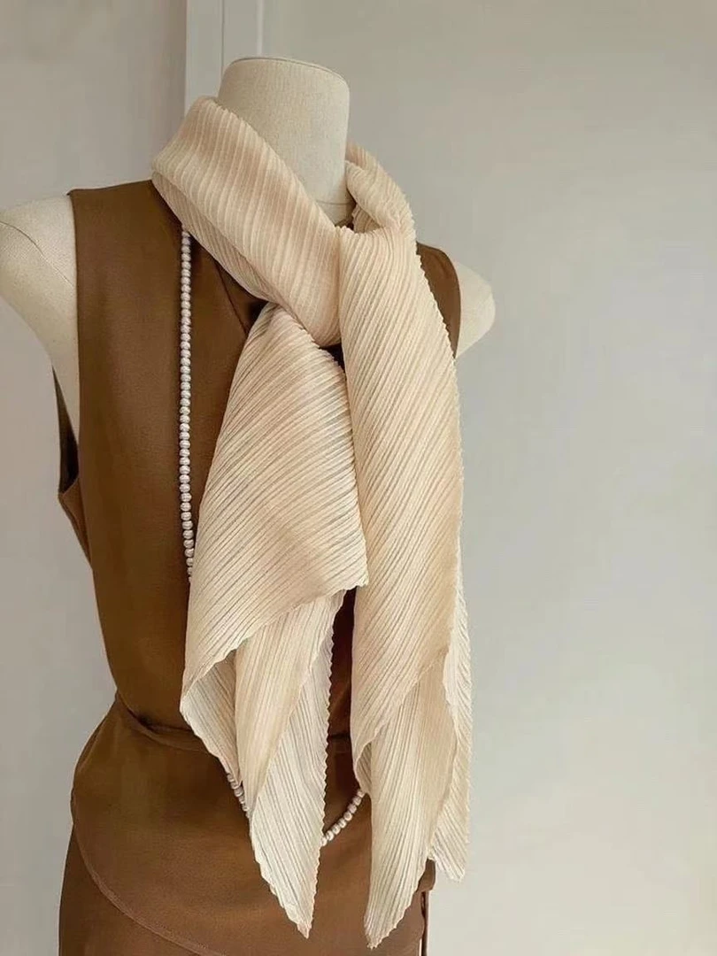 【三宅褶皱】115*180折纸绉 气质高级感褶皱夏季时尚百搭丝巾