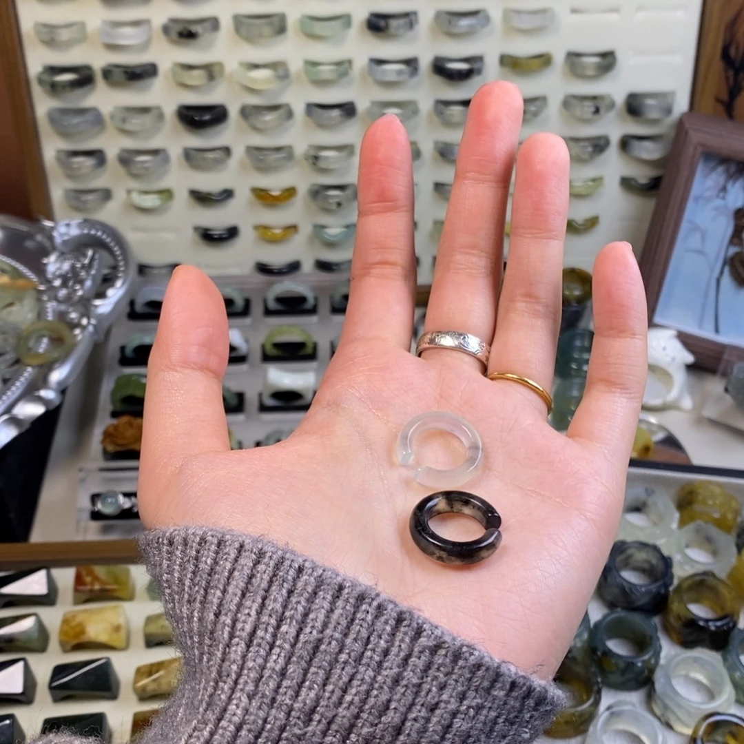 蛇纹石玉未镶嵌戒指耳扣25一个45两个两个包邮 直播间选