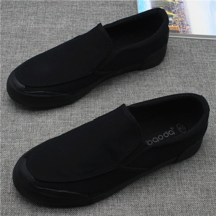 帆布鞋男士新款透气低帮韩版简约板鞋休闲一脚蹬懒人简约套脚鞋潮