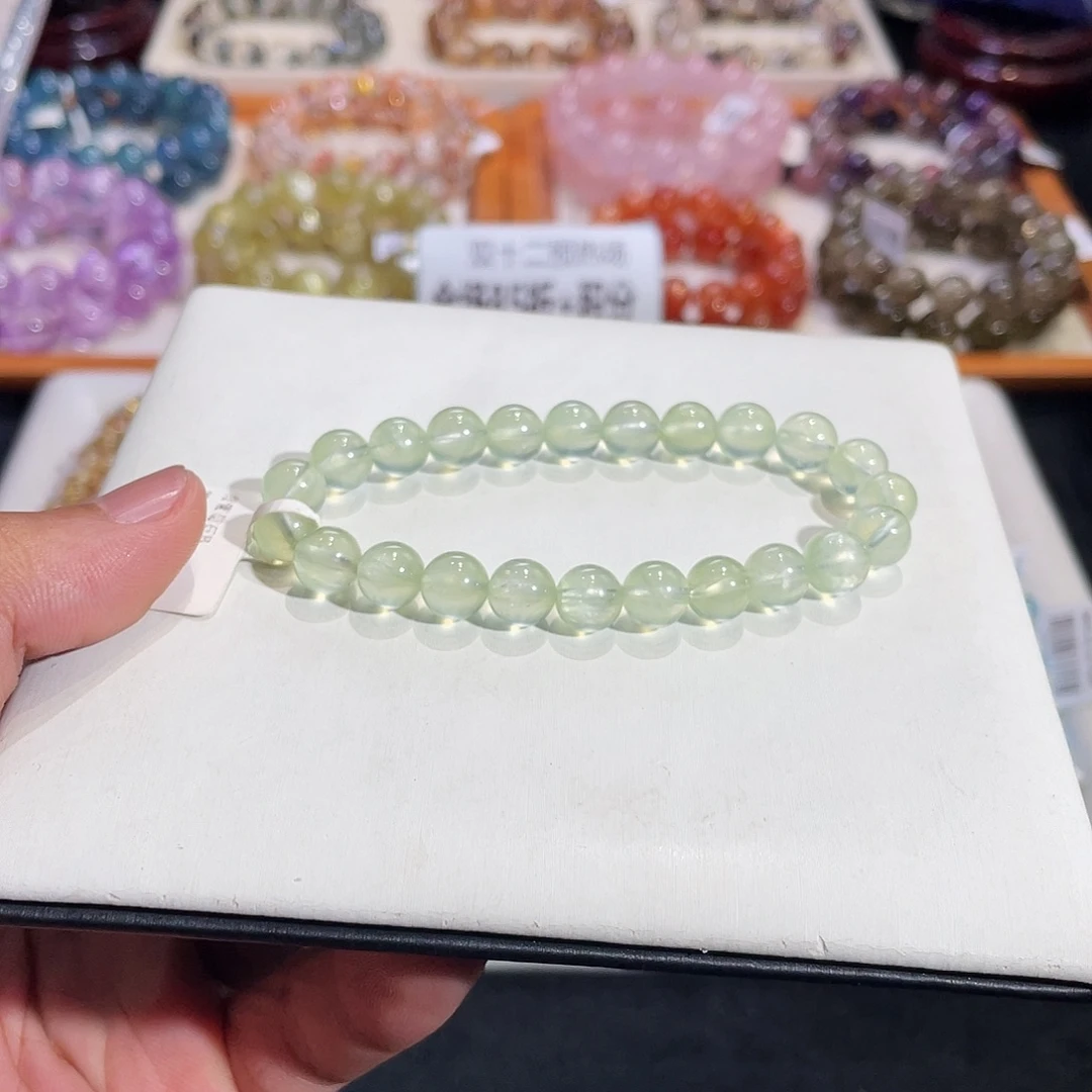 葡萄石未镶嵌手链青葡萄石8mm
