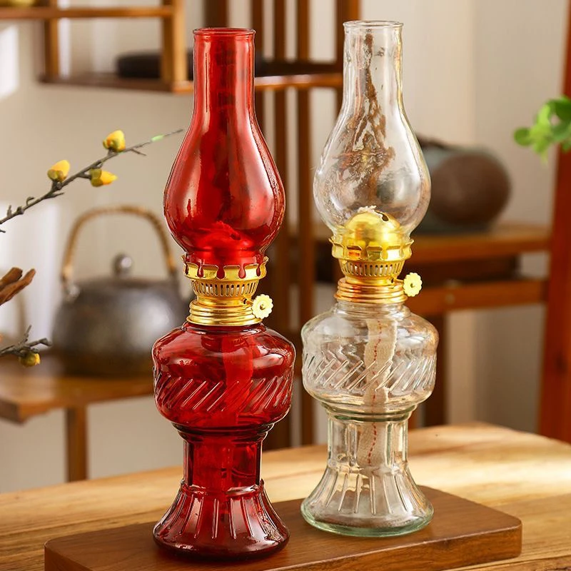 特大号煤油灯野外氛围灯火水灯酥油灯加厚怀旧灯玻璃油灯