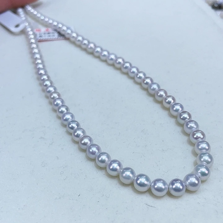 淡水珍珠5.5/6爆亮炫彩极强光干净银S925镶嵌