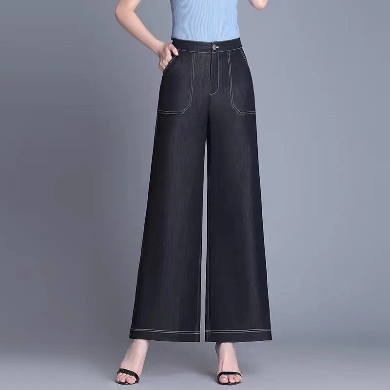 8801 夏季女士时尚牛仔直筒裤-LJ